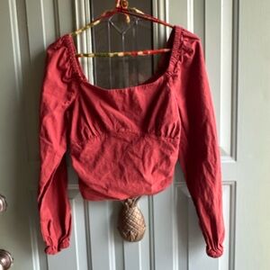 Red/orange Square Neck long sleeve